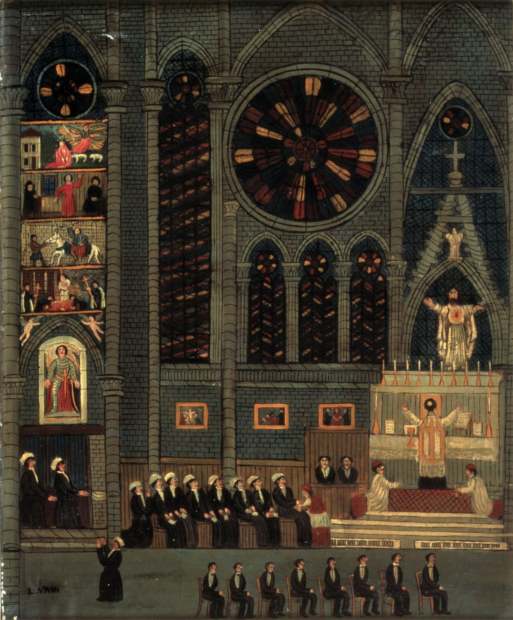 Interior Of A Church Canvas Art - (24 x 36)