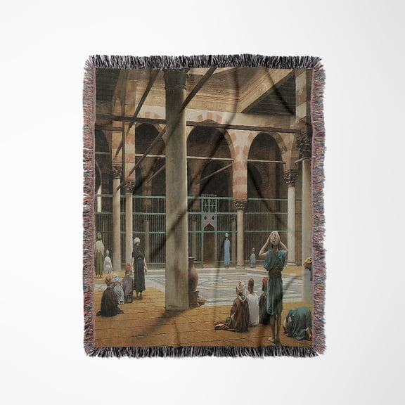 Interior Of A Mosque By Lean-Leon Gerome, Woven Blanket