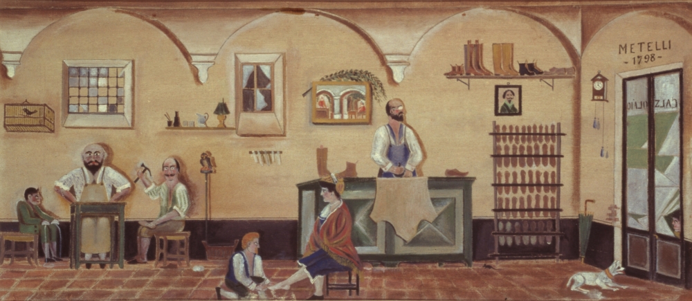 Interior Of Metelli Shoemaking Canvas Art -  (36 x 24)