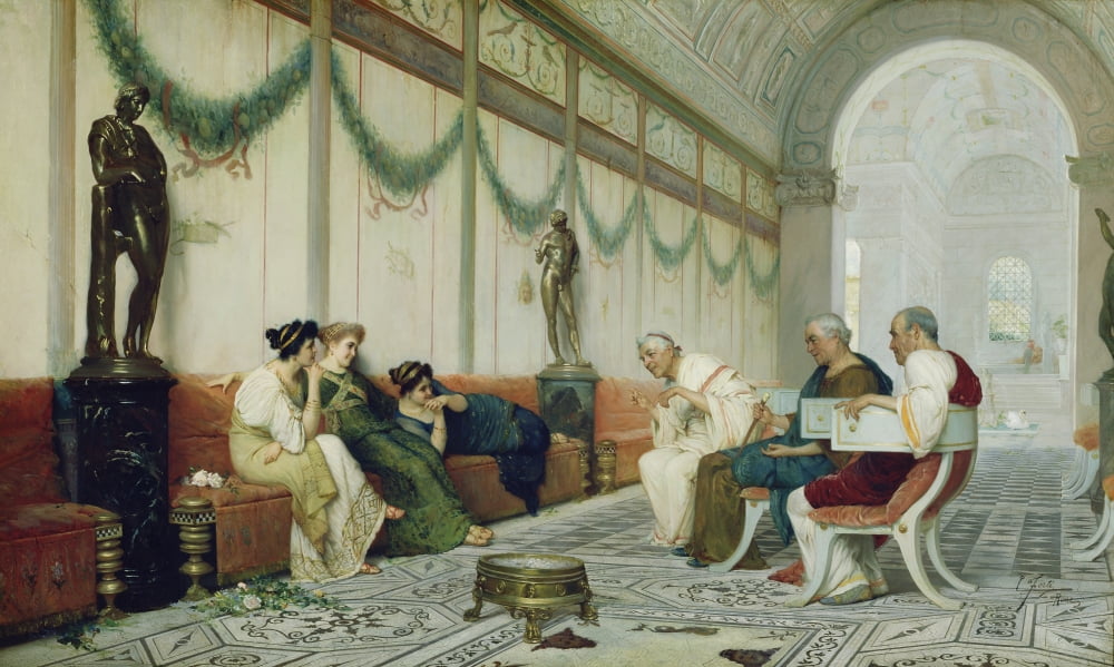 Interior Of Roman Building With Figures Canvas Art -  (36 x 24)