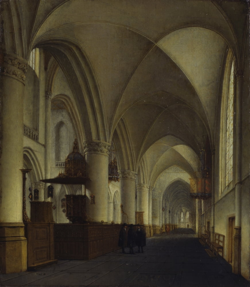 Interior Of The Church Of Saint Bavo Canvas Art - (24 x 36)
