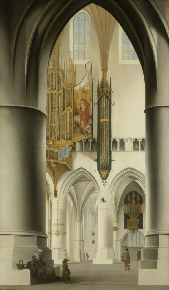 Interior Of The Church Of St Bavo Canvas Art - (24 x 36)