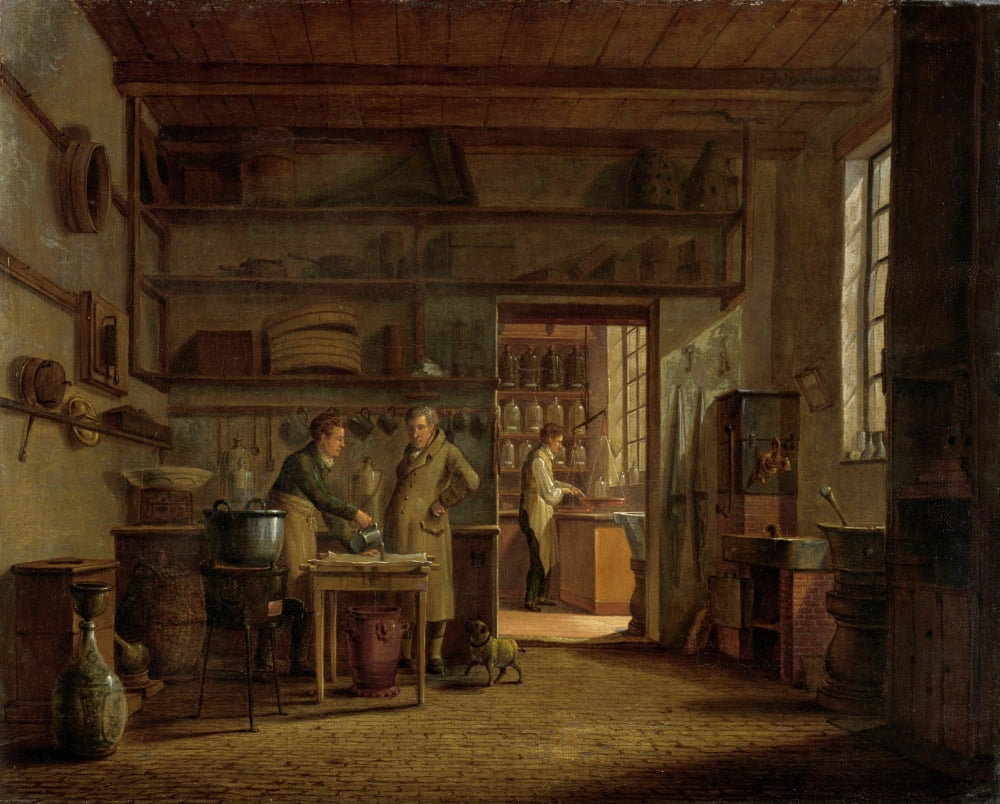 Interior Of The Laboratory Of The Apothecary Canvas Art -  (36 x 24)