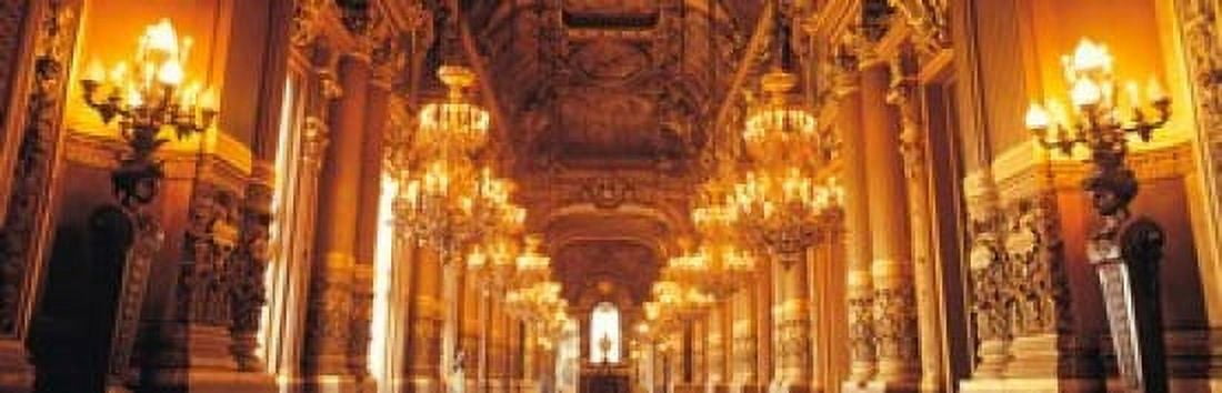 Interior Opera Paris France Canvas Art - Panoramic Images (36 x 12)