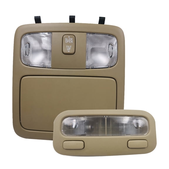 Interior Overhead Sunroof Reading Lights Map Lamp Dome Assembly With Sunroof Switch For Toyota Camry 2003-2006, OEM: 825672 VG7621-beige-Front+Back