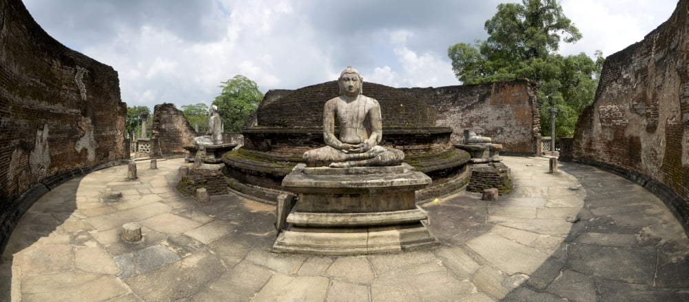 Interior of Polonnaruwa Vatadage probably built by King Nissankamalla 1187-1196 CE Polonnaruwa North Central Province Sri Lanka Canvas Art - Panoramic Images (27 x 9)