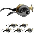thumbnail image 1 of Interior Privacy Door Lever - Keyless Locking Reversible Door Handles for Bedroom and Bathroom - Improved Matte Black Finish - (6 Pack), 1 of 7