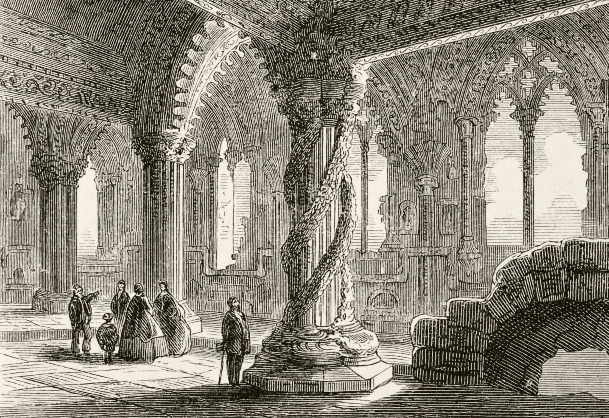 Interior Of Rosslyn Chapel At Roslin Scotland From The National And Domestic History Of England By William Aubrey Published London Circa 1890 Canvas Art - Ken Welsh Design Pics (34 x 24)