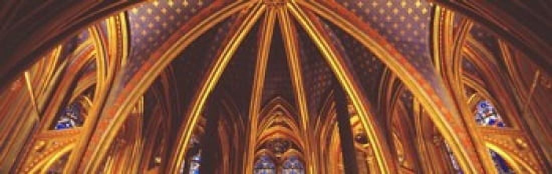 Interior Sainte Chapelle Paris France Canvas Art - Panoramic Images (18 x 6)