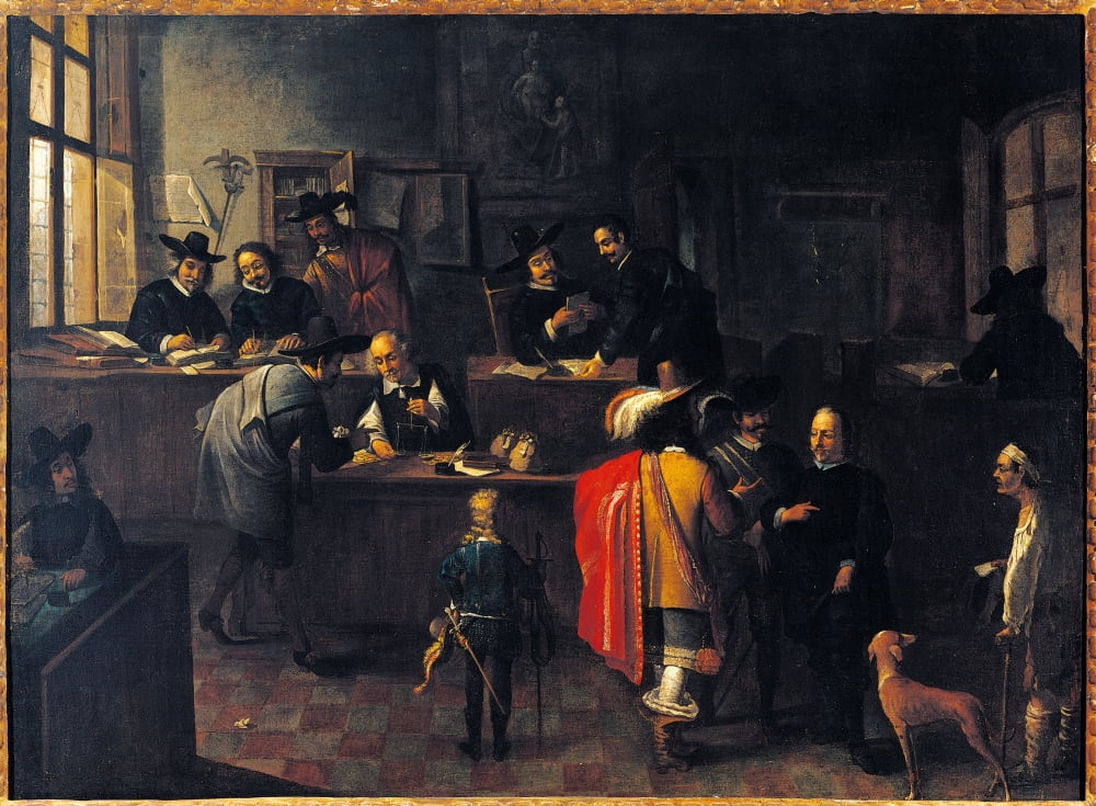 Interior Scene (Probably A Banque) Canvas Art -  (36 x 24)