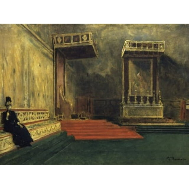 Interior of the Sistine Chapel , (Interieur de la Chapelle Sistine), Leon Joseph Florentin Bonnat (1834-1922/French) , Musee du Louvre, Paris, Poster Print (18 x 24)