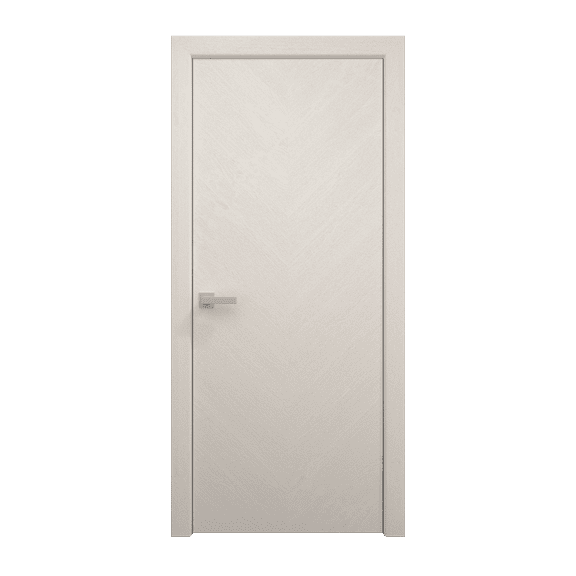 Interior Solid French Door 18 x 80 inches | Ego 5005 Painted White Oak | Single Regular Panel Frame Handle | Bathroom Bedroom Modern Doors