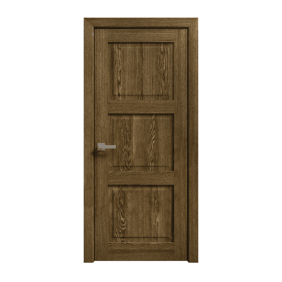 Interior Solid French Door 18 x 80 inches | Ego 5010 Marble Oak | Single Regular Panel Frame Handle | Bathroom Bedroom Modern Doors