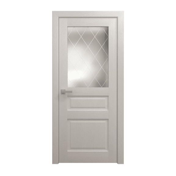 Interior Solid French Door 18 x 80 inches | Ego 5011 Painted White Oak | Single Regular Panel Frame Handle | Bathroom Bedroom Modern Doors