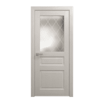 Interior Solid French Door 18 x 80 inches | Ego 5011 Painted White Oak | Single Regular Panel Frame Handle | Bathroom Bedroom Modern Doors