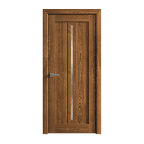 Interior Solid French Door 18 x 80 inches | Ego 5014 Cognac Oak | Single Regular Panel Frame Handle | Bathroom Bedroom Modern Doors