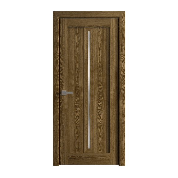 Interior Solid French Door 24 x 80 inches | Ego 5014 Marble Oak | Single Regular Panel Frame Handle | Bathroom Bedroom Modern Doors