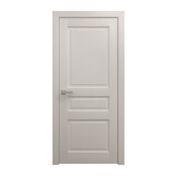 Interior Solid French Door 28 x 80 inches | Ego 5012 Painted White Oak | Single Regular Panel Frame Handle | Bathroom Bedroom Modern Doors