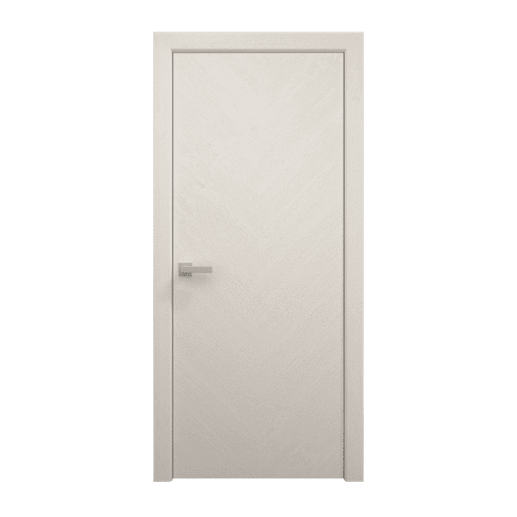 Interior Solid French Door 28 x 84 inches | Ego 5005 Painted White Oak | Single Regular Panel Frame Handle | Bathroom Bedroom Modern Doors