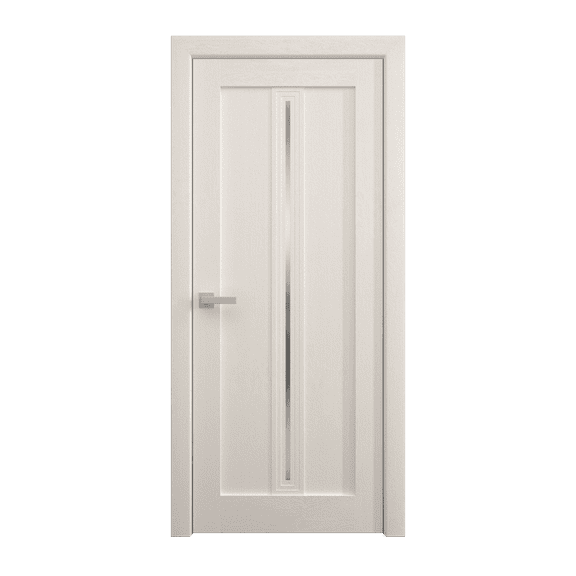 Interior Solid French Door 30 x 80 inches | Ego 5014 Painted White Oak | Single Regular Panel Frame Handle | Bathroom Bedroom Modern Doors