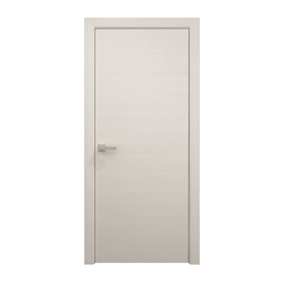 Interior Solid French Door 30 x 84 inches | Ego 5000 Painted White Oak | Single Regular Panel Frame Handle | Bathroom Bedroom Modern Doors