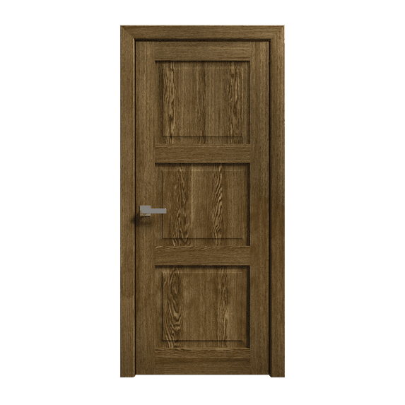 Interior Solid French Door 32 x 84 inches | Ego 5010 Marble Oak | Single Regular Panel Frame Handle | Bathroom Bedroom Modern Doors