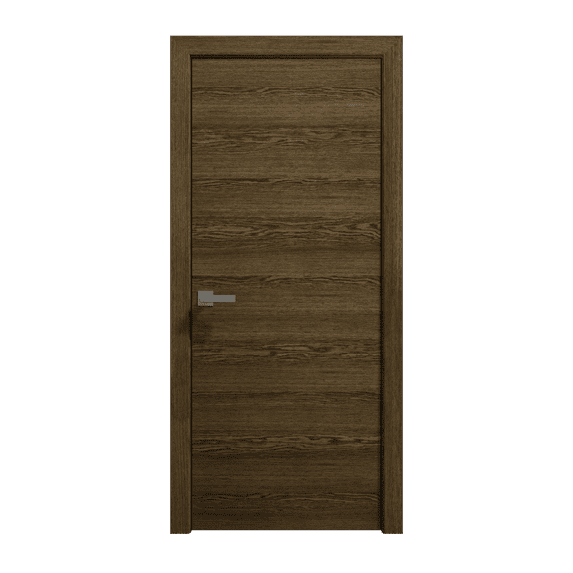Interior Solid French Door 36 x 84 inches | Ego 5000 Marble Oak | Single Regular Panel Frame Handle | Bathroom Bedroom Modern Doors