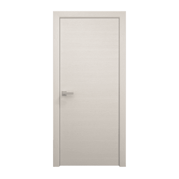 Interior Solid French Door 36 x 84 inches | Ego 5000 Painted White Oak | Single Regular Panel Frame Handle | Bathroom Bedroom Modern Doors