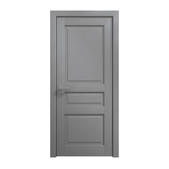 Interior Solid French Door 36 x 84 inches | Ego 5012 Painted Grey Oak | Single Regular Panel Frame Handle | Bathroom Bedroom Modern Doors