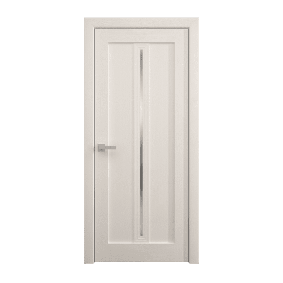 Interior Solid French Door 36 x 84 inches | Ego 5014 Painted White Oak | Single Regular Panel Frame Handle | Bathroom Bedroom Modern Doors