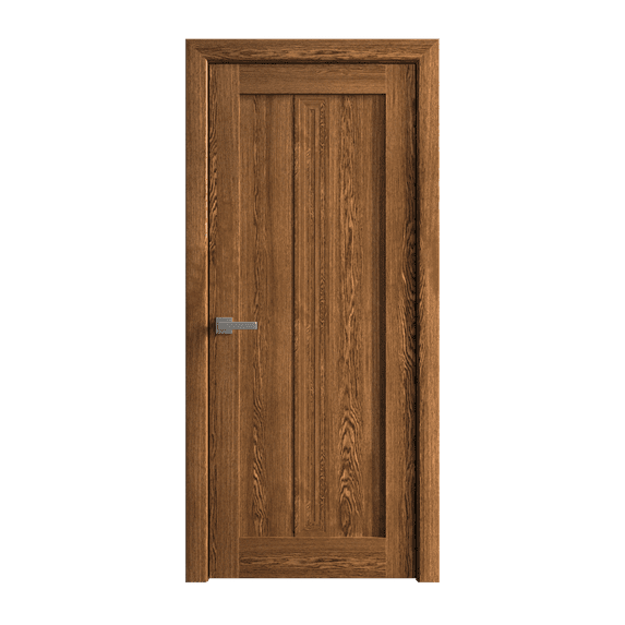 Interior Solid French Door 36 x 96 inches | Ego 5006 Cognac Oak | Single Regular Panel Frame Handle | Bathroom Bedroom Modern Doors