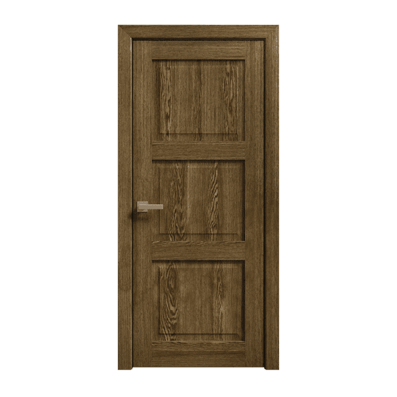 Interior Solid French Door 42 x 84 inches | Ego 5010 Marble Oak | Single Regular Panel Frame Handle | Bathroom Bedroom Modern Doors