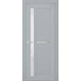 thumbnail image 1 of Interior Solid French Door Frosted Glass | Veregio 7288 Matte Grey | Single Regular Panel Frame Trims Handle | Bathroom Bedroom Sturdy Doors -42" x 96", 1 of 6