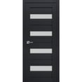 thumbnail image 1 of Interior Solid French Door Frosted Glass | Veregio 7455 Antracite | Single Regular Panel Frame Trims Handle | Bathroom Bedroom Sturdy Doors -28" x 80", 1 of 6