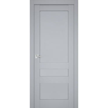 Interior Solid French Door | Veregio 7411 Matte Grey | Single Regular Panel Frame Trims Handle | Bathroom Bedroom Sturdy Doors -36" x 84"