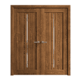 thumbnail image 1 of Interior Solid French Double Doors 36 x 80 inches | Ego 5014 Cognac Oak | Wood Interior Solid Panel Frame | Closet Bedroom Modern Doors, 1 of 5