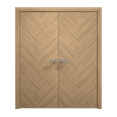thumbnail image 1 of Interior Solid French Double Doors 48 x 80 inches | Ego 5005 Natural Oak | Wood Interior Solid Panel Frame | Closet Bedroom Modern Doors, 1 of 5