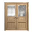 thumbnail image 1 of Interior Solid French Double Doors 48 x 84 inches | Ego 5011 Natural Oak | Wood Interior Solid Panel Frame | Closet Bedroom Modern Doors, 1 of 5