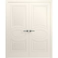 thumbnail image 1 of Interior Solid French Double Doors 56 x 84 inches / Mela 7001 Painted Creamy / Wood Interior Solid Panel Frame / Closet Bedroom Modern Doors, 1 of 4