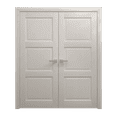 thumbnail image 1 of Interior Solid French Double Doors 64 x 80 inches | Ego 5010 Painted White Oak | Wood Interior Solid Panel Frame | Closet Bedroom Modern Doors, 1 of 5