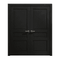 thumbnail image 1 of Interior Solid French Double Doors 84 x 84 inches | Ego 5012 Painted Black Oak | Wood Interior Solid Panel Frame | Closet Bedroom Modern Doors, 1 of 5