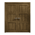 thumbnail image 1 of Interior Solid French Double Doors 84 x 96 inches | Ego 5010 Marble Oak | Wood Interior Solid Panel Frame | Closet Bedroom Modern Doors, 1 of 5