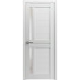 thumbnail image 1 of Interior Solid French Pre-Hung Door Frosted Glass | Veregio 7288 White Silk | Single Regular Panel Frame Trims Handle | Bathroom Bedroom Sturdy Doors -18" x 84", 1 of 6