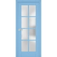 thumbnail image 1 of Interior Solid French Pre-Hung Door Frosted Glass | Veregio 7412 Aquamarine | Single Regular Panel Frame Trims Handle | Bathroom Bedroom Sturdy Doors -24" x 84", 1 of 6