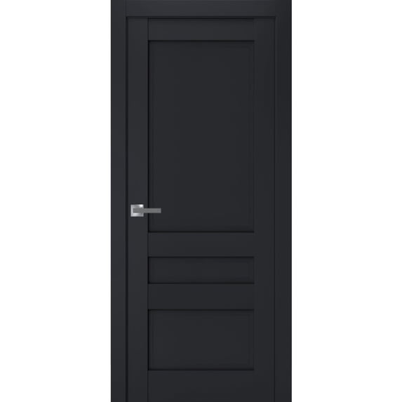 Interior Solid French Pre-Hung Door | Veregio 7411 Antracite | Single Regular Panel Frame Trims Handle | Bathroom Bedroom Sturdy Doors -32" x 96"