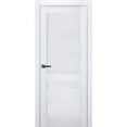 thumbnail image 1 of Interior Solid French Pre-Hung Door | Veregio 7411 White Silk | Single Regular Panel Frame Trims Handle | Bathroom Bedroom Sturdy Doors -42" x 96", 1 of 6
