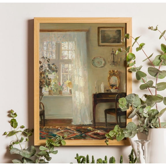 Interior With Sunlight Through A Window, Moody Interior, Interior Scene Art, European Poster, Vintage Style Posters, Vintage Poster, Unframed Poster Size 12x18