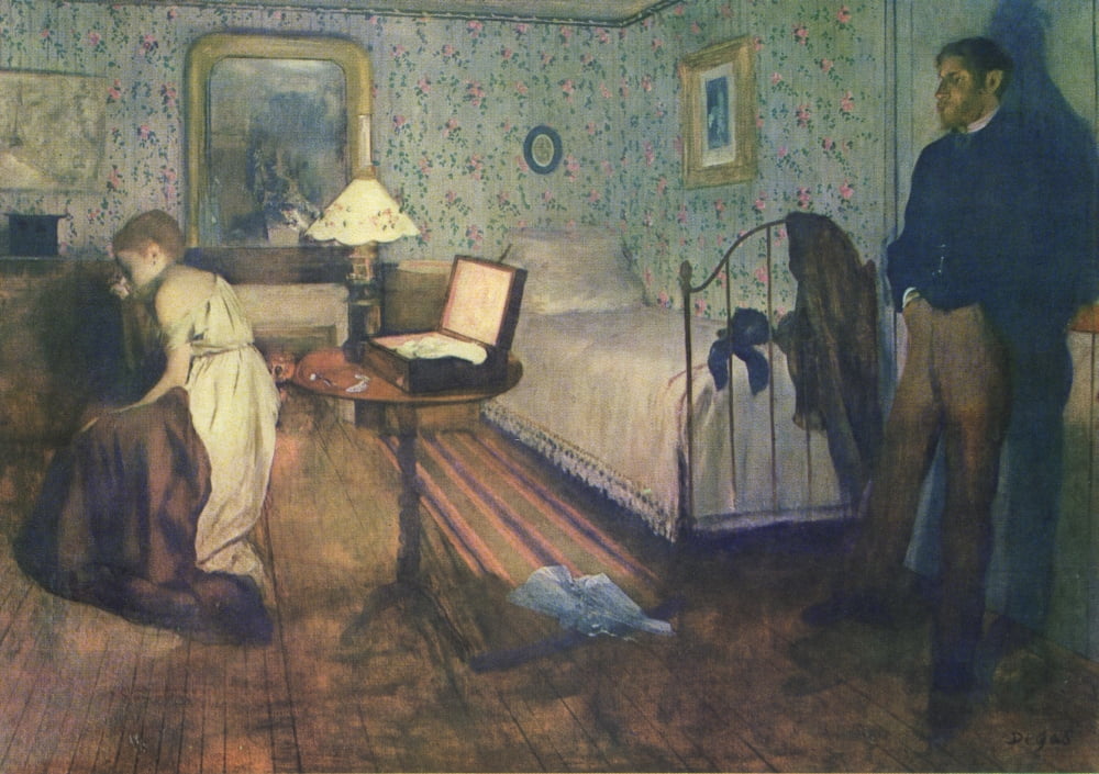 Interior (The Rape) c1874 Canvas Art - Edgar Degas (18 x 24)