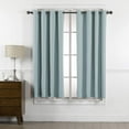 thumbnail image 1 of Interior Trends Midnight 2 Piece 100% Blackout Insulated Grommet Top Window Panel Curtain Drape Set (63" Long, Slate Blue), 1 of 5