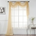 thumbnail image 1 of Interior Trends Multipurpose Fully Hemmed Sheer Voile Window or Event Draping Fabric Scarf Valance (1 Piece: 54" W x 216" L, Gold), 1 of 1